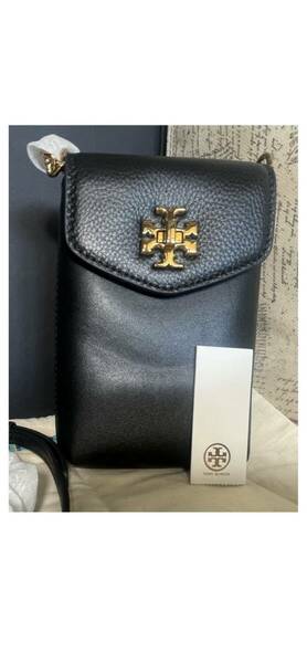 ◆ トリーバーチ クロスボティ ブラック アウトレット商品 ◆ TORYBURCH KIRA MIXED-MATERIALS PHONE CROSSBODY