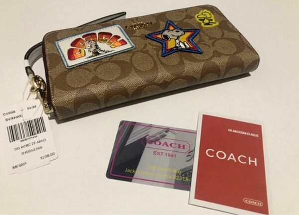 COACH 長財布 スヌーピーコラボ ベージュ シグネチャー 新品未使用 財布