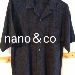 nano＆co　麻オープンカラーシャツ　ナノユニバース
