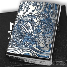 新品 ZIPPO 両面別柄 昇鯉 ブルー＆シルバー ジッポー ライター_画像3