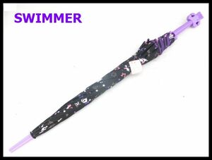 SWIMMER/スイマー★ベア アンブレラ/雨傘/長傘/総柄/ワンタッチ【全長84cm/φ96cm】(タトゥー・BK)新品:Fa62