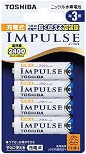 TOSHIBA ニッケル水素電池 充電式IMPULSE 高容量タイプ 単3形充電池(min.2,400mAh) 4本 TNH-3A