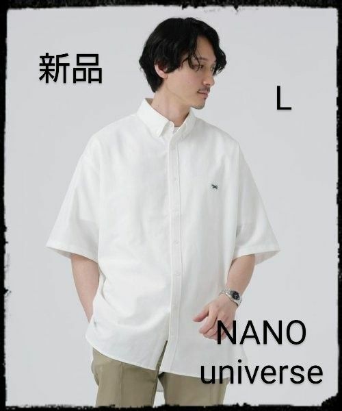 NANO universe【新品】LB.04/WEB別注 「Penney's別注」ワンポイントビッグシャツ