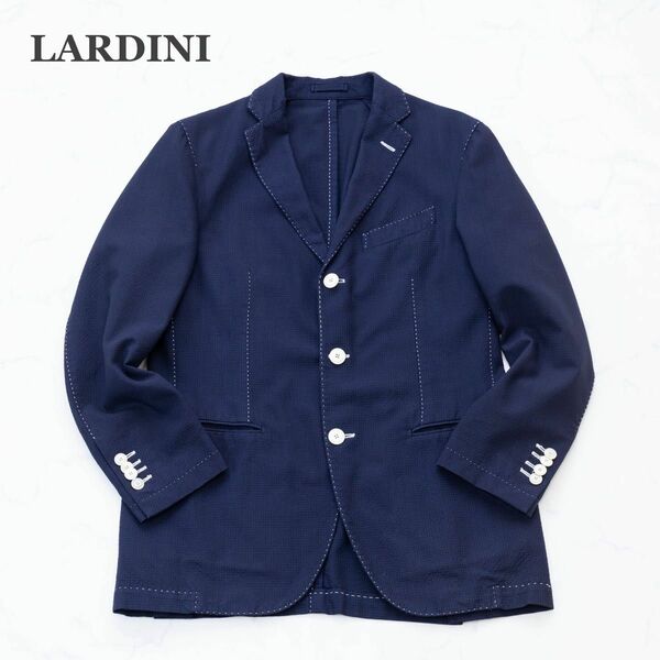【LARDINI】ラルディーニ　テーラードジャケット　ステッチ　シアサッカー