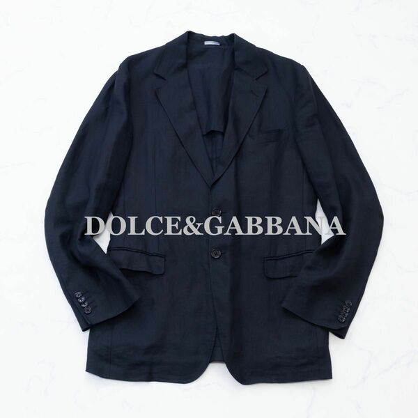 【DOLCE&GABBANA】ドルチェアンドガッバーナ　テーラードジャケット　リネン　ブラック