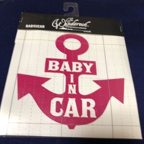 BABY IN CAR ANCHOR ピンク カッティング ステッカー