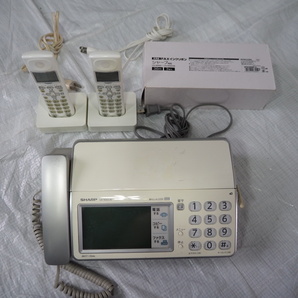 通電品 SHARP デジタルコードレスファクシミリ 固定電話 UX-900CW 子機 インク付き 80サイズの画像1