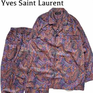 【送料無料】イブサンローラン　ペイズリー柄　セットアップ　シャツ　パンツ　メンズ　上下セット　Yves Saint Laurent ysl M