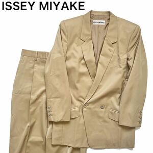 【送料無料】ISSEY MIYAKE イッセイミヤケ セットアップ　スーツ　メンズ　ダブル　M 上下セット　テーラードジャケット　パンツ