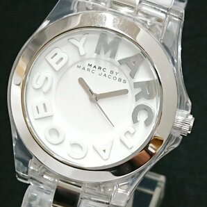 稼働品!!MARC BY MARC JACOBS マークバイマークジェイコブス クォーツ ホワイトxスケルトン ウォッチ MBM4545＊の画像1