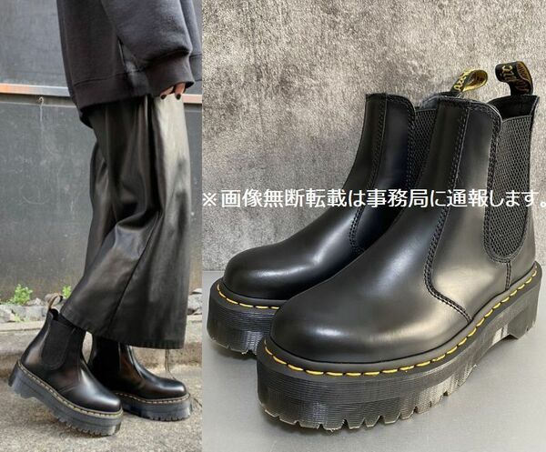 新品 Dr.Martens ドクター マーチン☆2976 QUAD チェルシー サイドゴア 厚底 ブーツ/サイズ23㎝ ブラック プラットフォーム 定価36300円