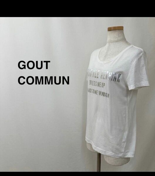 GOUT COMMUN グーコミューン プリント半袖Tシャツ ホワイト