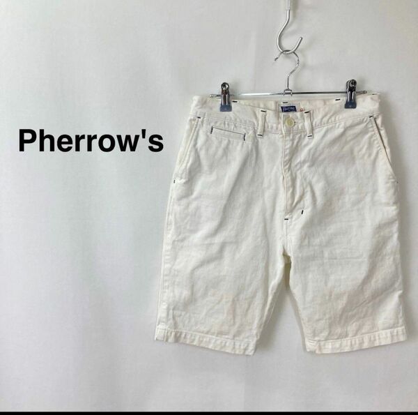 Pherrow's フェローズ ハーフデニムパンツ ホワイト レディース