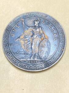 イギリス 香港　1ドル銀貨　貿易銀　1911年　美品　約26.8g 希少　レアコイン　古銭　アジア　外国コイン　銀幣　中国　英領　大型銀貨