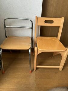 幼稚園椅子 2脚セット 2種 レトロ アンティーク 送料無料