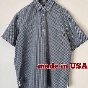 STUSSY ステューシー プルオーバーシャツ　半袖シャツ　ギンガムチェックシャツ　USA製