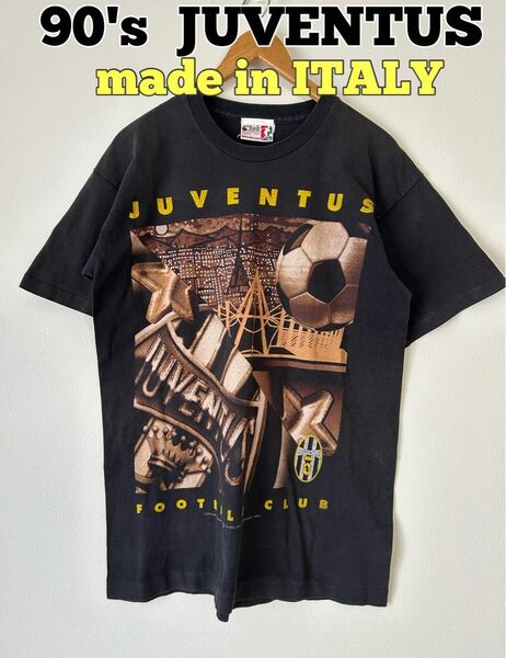 90's 古着　JUVENTUS ユベントス　Tシャツ　プリントTシャツ　セリエA イタリア製　