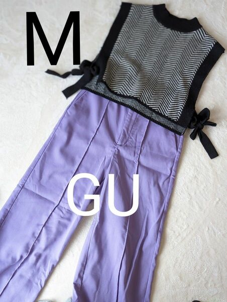 GU ワイドパンツ　パープル Mサイズ