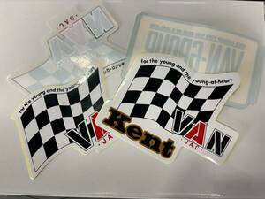 ★昭和とVANと おもちゃ★ VAN JAC STICKERS ③4点　チェッカーフラッグtype 4点