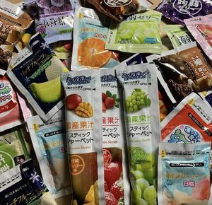 凍らせて食べるシャーベット、蒟蒻ゼリー詰め合わせ35個、国産スティックシャーベット3本入　　詰め合わせ