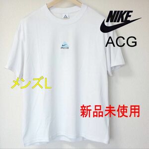 新品(L) NIKE ナイキ ACG 白 メンズTシャツ/刺繍ロゴ/完売品 半袖Tシャツ