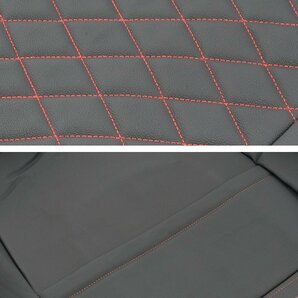 200系 ハイエース バン S-GL ダイヤカット ステッチ レッド パイピング PVCレザー シートカバー Ver,2 1台分の画像6