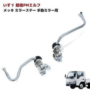  Isuzu super low PM Elf plating mirror stay manual mirror for driver`s seat passenger's seat left right set new goods original exchange mirror arm 