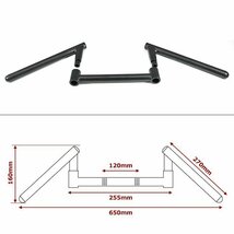 バイク 汎用 可変式 コンドル ハンドル 幅 650mm 22.2φ ブラック スチール製 新品_画像4