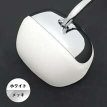 1円～!! 新品 バイク 汎用 ナポロッキー ミラー ホワイト×メッキ 当時物タイプ ナポレオン ロッキー 旧車 モンキー ゴリラ GT380 GS400_画像2