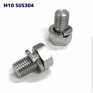 M10 × 16 mm pitch 1.25 SUS304 stainless steel hex bolt half screw 1 pcs 