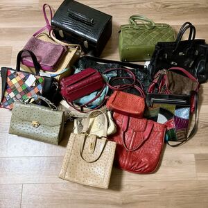  много сумка продажа комплектом Ostrich крокодил питон и т.п. ручная сумочка сумка на плечо комплект продажа 1 иен старт включение в покупку не возможно 