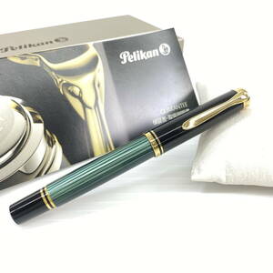 2404601-056 Pelikan ペリカン 万年筆 SOUVERAN スーベレーン 14C-585刻印 箱付 緑縞