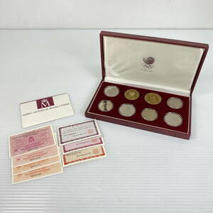 2405023-004 1988 год душа Olympic памятная монета 2000won×3/1000won×3 медаль ×2 итого 8 шт. комплект с футляром 