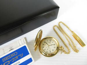 2404012-006 SEIKO Seiko pocket watch quarts inside . total . large .. Aizu paint small box attaching 