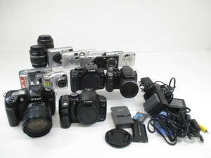 2404KKK-008 Canon キャノン/Nikon ニコン/富士フィルム 等 デジタルカメラ コンパクトカメラ 大量おまとめ ジャンク品