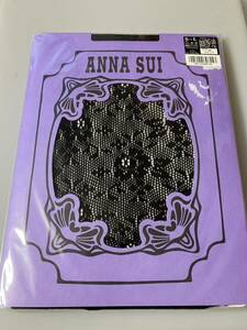 【送料無料】 アツギ anna sui panty hose フラワーレース オールスルー パンティストッキング 柄 デザイン 黒 編み 網 ネット アナスイ