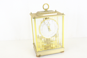 【不動/ジャンク品】NISSIN CLOCK MASTER NEWMASTER 日新時計 ニューマスター 置時計 インテリア 回転振り子時計 ゴールド 004IFAIA78