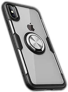 JPmode iphone X iphone Xs ケース リング 付き 強化 ガラス スタンド 耐衝撃 (iphonex iph