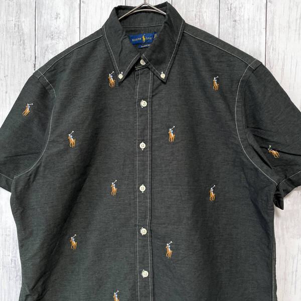 ラルフローレン Ralph Lauren CLASSIC FIT 半袖シャツ メンズ ワンポイント コットン100% Mサイズ 5‐723