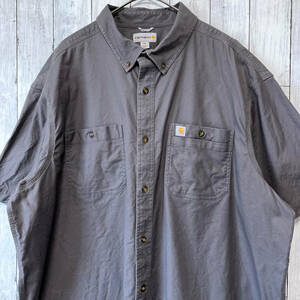 カーハート Carhartt 半袖シャツ ワークシャツ メンズ ワンポイント コットン98％ エラスタン2％ 3XLサイズ 5-741