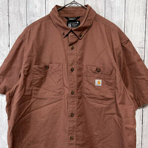 カーハート Carhartt 半袖シャツ メンズ ワンポイント コットン98％ エラスタン2% XLサイズ 5-784