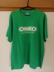 オレオTシャツ OREO Tシャツ 古着 Ｍ寸 緑 企業ロゴTシャツ 企業物 ビンテージ アメカジ レア ストリート ナビスコ チョコレート お菓子 