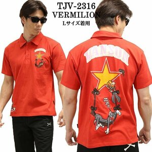 VANSON LEATHERS × TOM & JERRY トム アンド ジェリー 【定価\9500＋税】 ポロシャツ TJV-2316 RED サイズ XXL