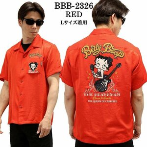 The BRAVE-MAN × BETTY BOOP ベティ ブープ 【定価￥15800＋税】 レーヨン半袖シャツ BBB-2326 RED サイズ M