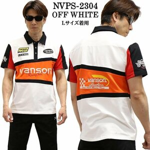 【特価！！】 VANSON LEATHERS 【定価\8900＋税】 ポロシャツ NVPS-2304 WHITE サイズ M