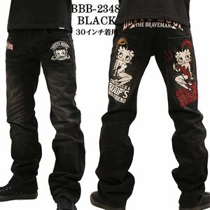 The BRAVE-MAN × BETTY BOOP ベティ ブープ 【定価￥22000＋税】 デニムパンツ BBB-2348 BLACK 34 インチ