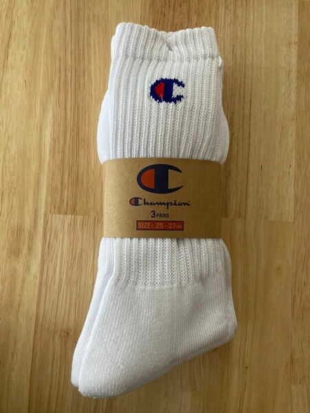 新品！チャンピオン　champion ソックス 靴下 ハイソックス　1足のみ　サイズ25-27cm 白