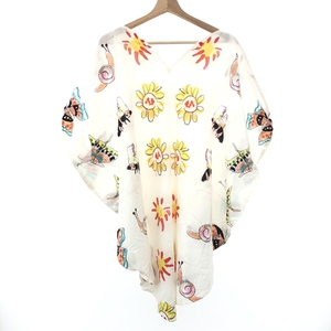  excellent *tsumori chisato Tsumori Chisato insect One-piece 2* white cotton lady's poncho tops 