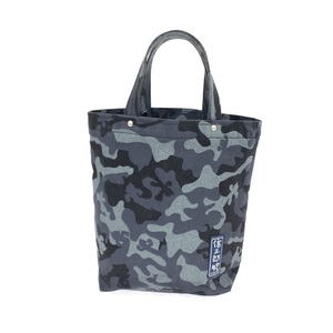 * confidence Saburou canvas ...... is .. handbag * navy × gray canvas camouflage & Atom pattern lady's bag bag 