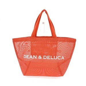 美品◆DEAN&DELUCA ディーン&デルーカ トートバッグ◆ オレンジ PVCコーティング メッシュ レディース bag 鞄